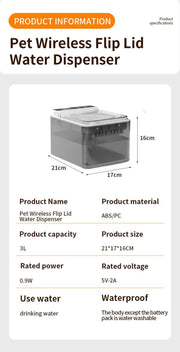 Wireless Charging Stainless Steel Cat Water Fountain