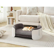 Scandinavian-Style Elevated Pet Couch Bed with Removable Mattress Cover