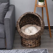 Handmade Wicker Cat Bed with Cushion