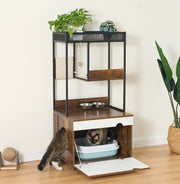 Cat Cabinet With Built-In Hidden Litter Box
