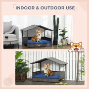Wicker Dog House with Canopy