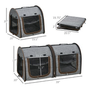 Portable Soft-Sided Cat Carrier with Divider – Dual Compartment, Padded Design & Storage Pocket
