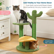 26-Inch Cactus Cat Tree with Flower Perch