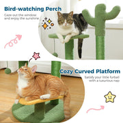 26-Inch Cactus Cat Tree with Flower Perch