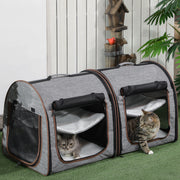 Portable Soft-Sided Cat Carrier with Divider – Dual Compartment, Padded Design & Storage Pocket
