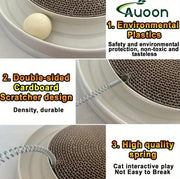 Multi-Functional Cat Scratching Board with Ball Track