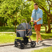 3-in-1 Dog Stroller with Detachable Cabin