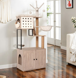 Cat Tree With Litter Box Enclosure