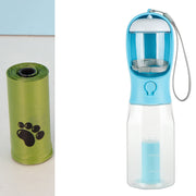 3-in-1 Portable Pet Water Bottle, Food Feeder, and Garbage Bag Dispenser