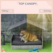 Rattan Dog Bed & Pet Sofa Tent