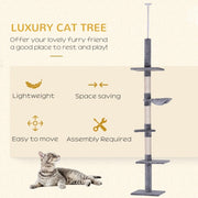 Adjustable Height Floor To Ceiling Vertical Cat Tree