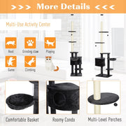 Adjustable Height Floor-To-Ceiling Vertical Cat Tree