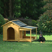 Large Wooden Dog House with Porch