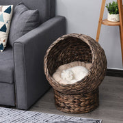 Handmade Wicker Cat Bed with Cushion
