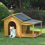 Large Wooden Dog House with Porch