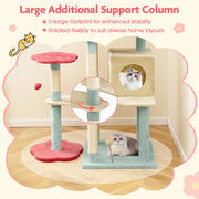 61-Inch Multi-Level Floral Cat Tower