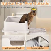 Premium Stainless Steel Cat Litter Box with Plastic Enclosure