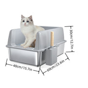 Premium Stainless Steel Cat Litter Box